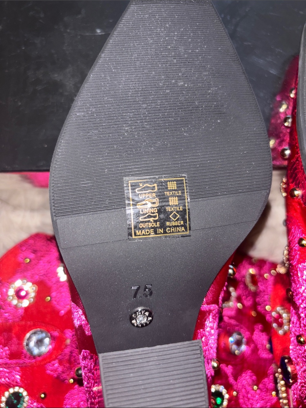 Azalea Wang Red Embellished Jewel Ankle Boots - Picture 7 of 7